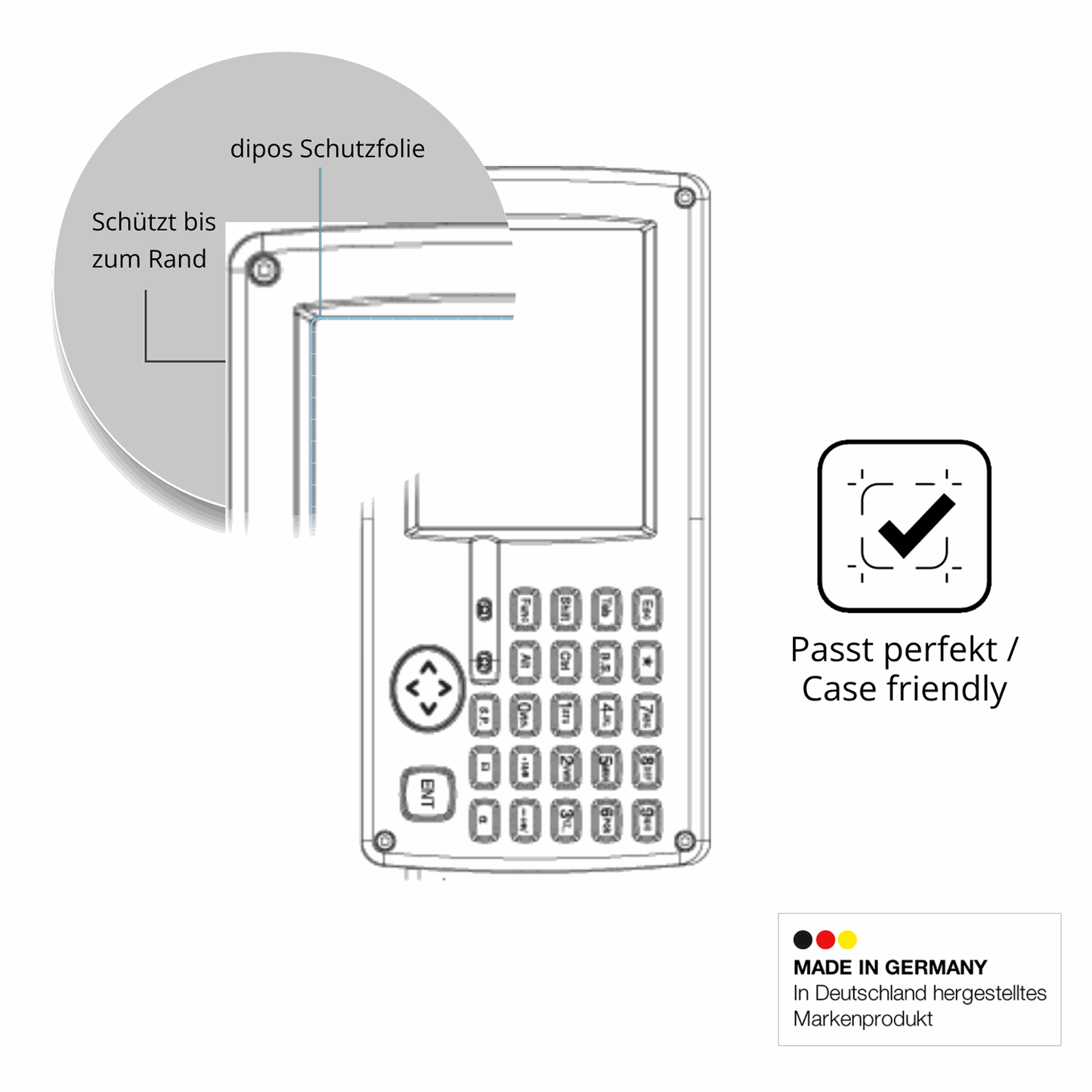 2x Screen Protector for Topcon GPT-7500 matte Flexible Glass 9H dipos