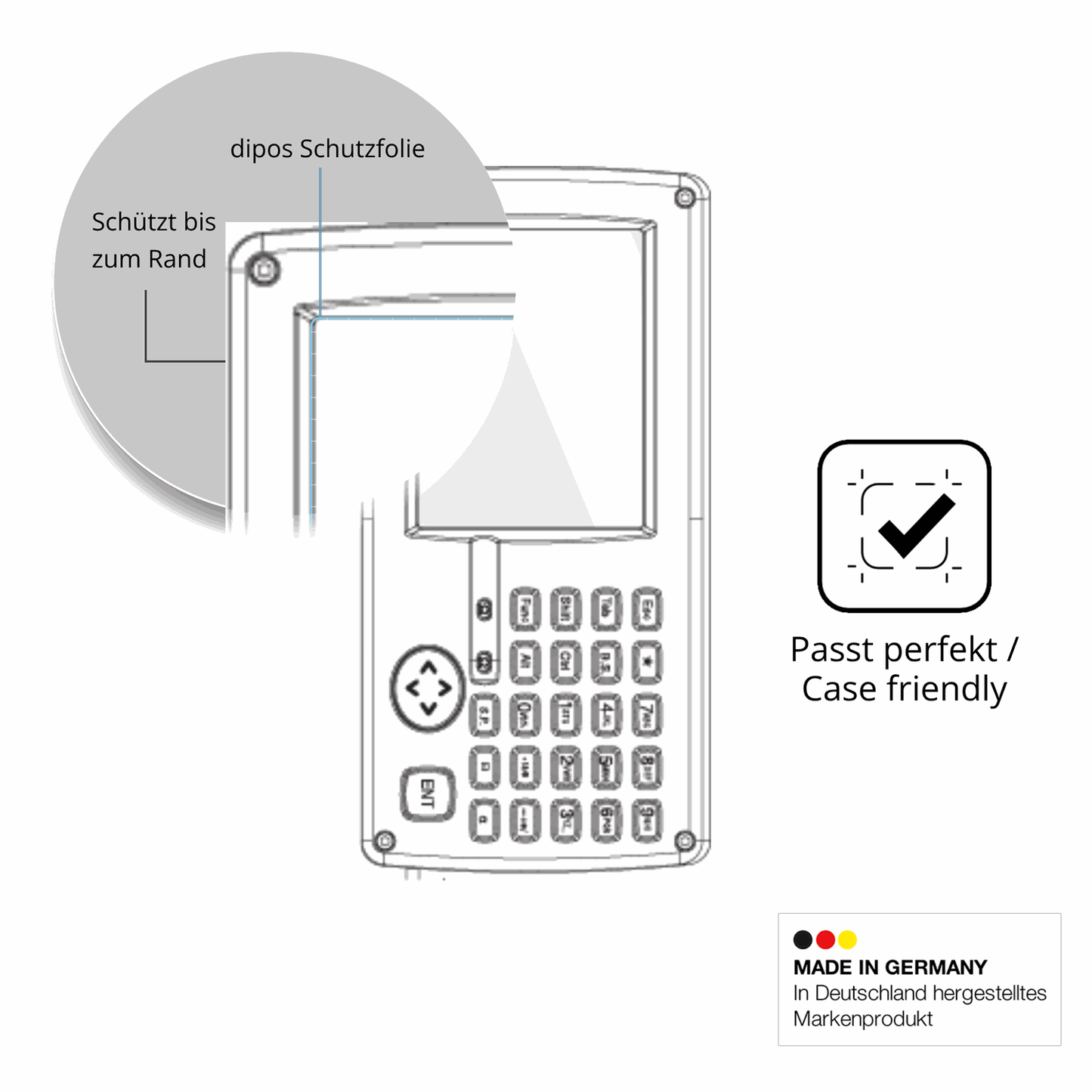 2x Screen Protector for Topcon GPT-7500 Flexible Glass 9H dipos