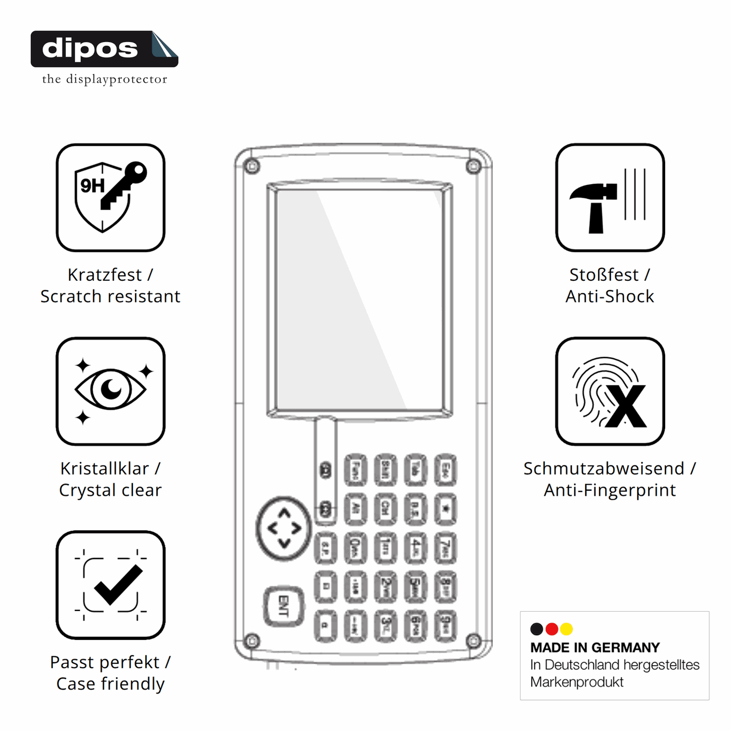 2x Screen Protector for Topcon GPT-7500 Flexible Glass 9H dipos