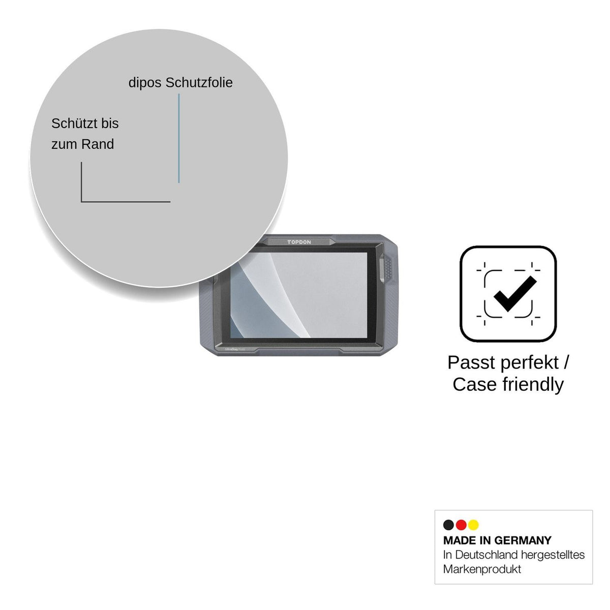 2x Screen Protector for Topdon UltraDiag Moto matte Flexible Glass 9H dipos
