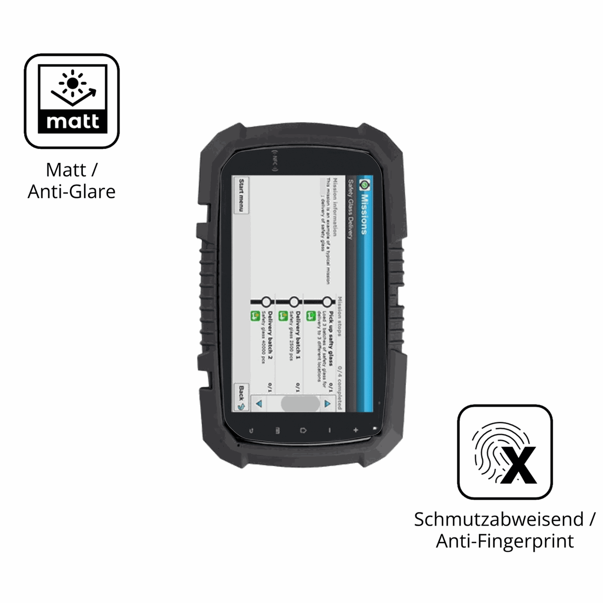2x Screen Protector for Topicon MDT765 matte Flexible Glass 9H dipos