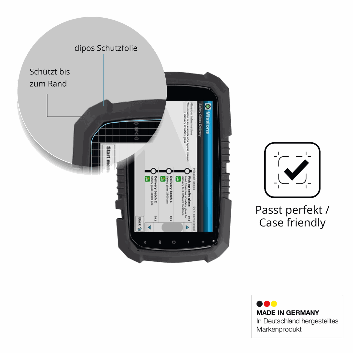 2x Screen Protector for Topicon MDT765 Flexible Glass 9H dipos
