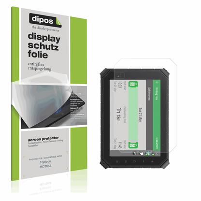 Matte Displayschutzfolie von dipos passend für Topicon MDT864, präziser Zuschnitt und blasenfrei montiert