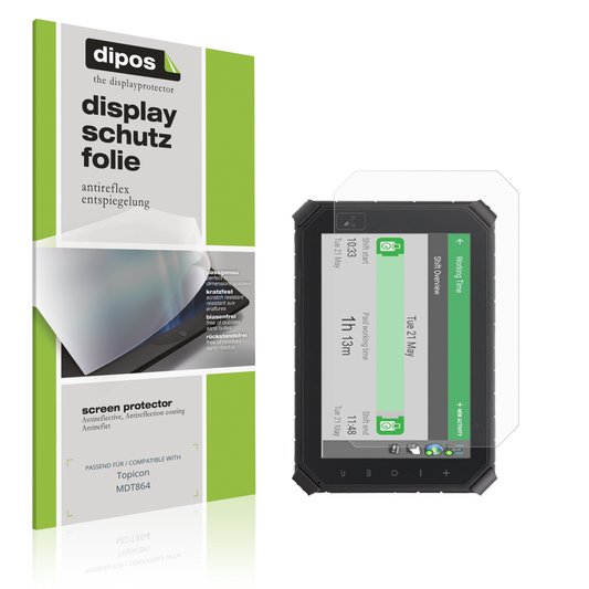 Matte Displayschutzfolie von dipos passend für Topicon MDT864, präziser Zuschnitt und blasenfrei montiert