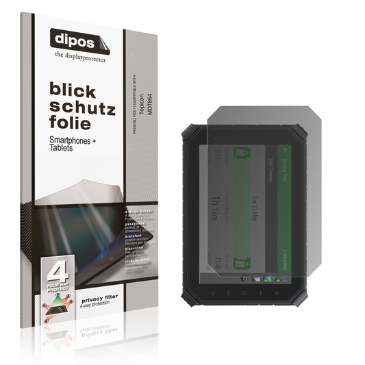 Blickschutzfolie von dipos passend für Topicon MDT864, präziser Zuschnitt und blasenfrei montiert
