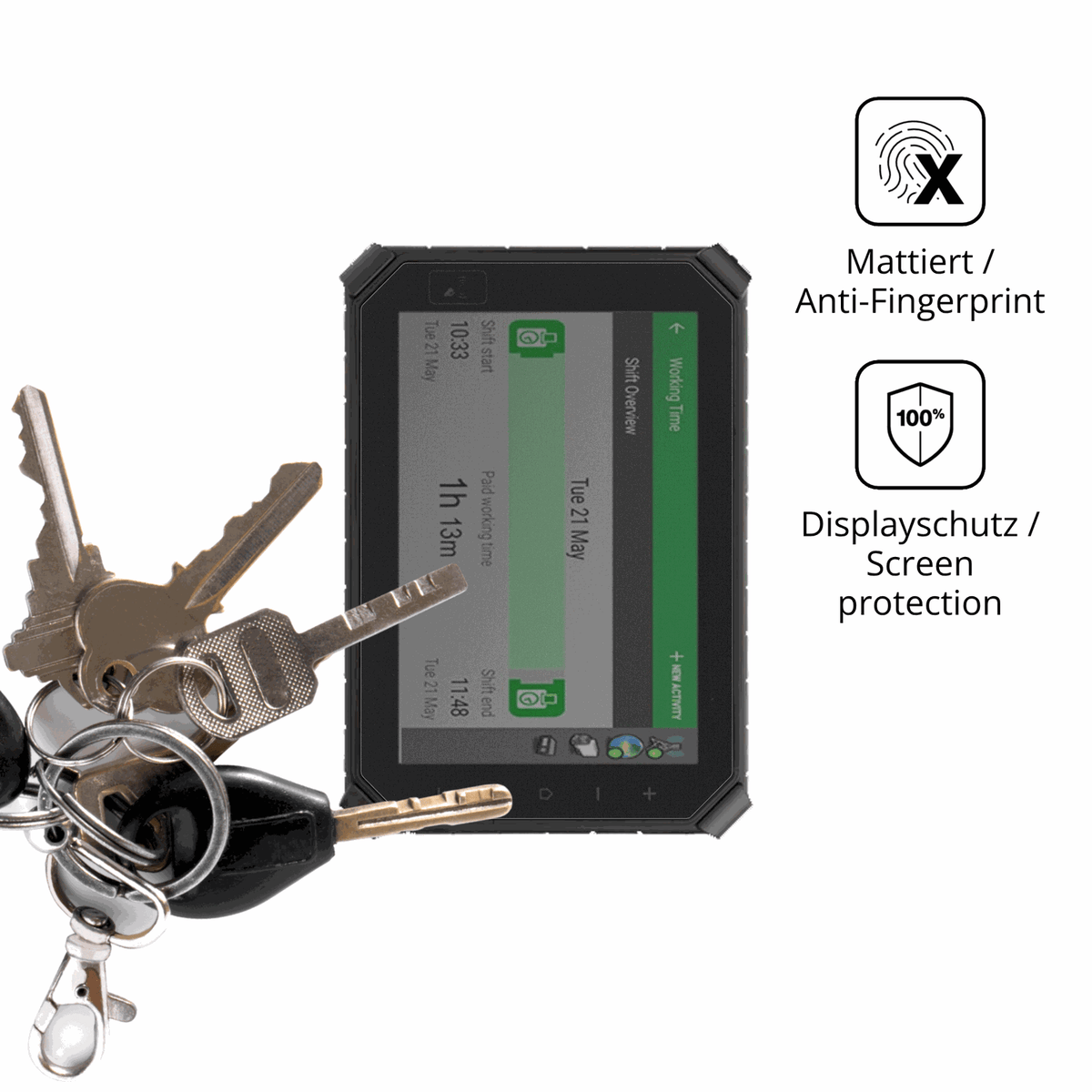 dipos Displayschutz für Topicon MDT864, mattierte Oberfläche, Blickschutzfilter und perfekter Passform