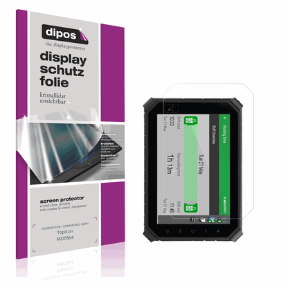 Klare Displayschutzfolie von dipos passend für Topicon MDT864, präziser Zuschnitt und blasenfrei montiert