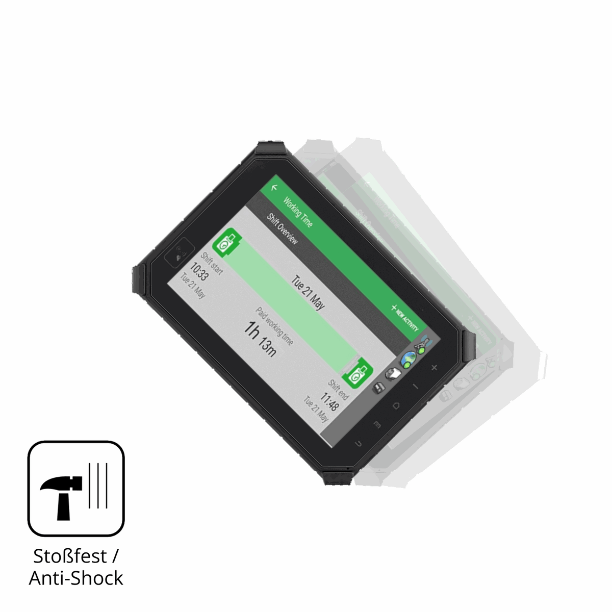 Schutz gegen Kratzer auf dem Topicon MDT864 Glas durch Schlüssel, Stöße gegen die Tischkante oder Stürze