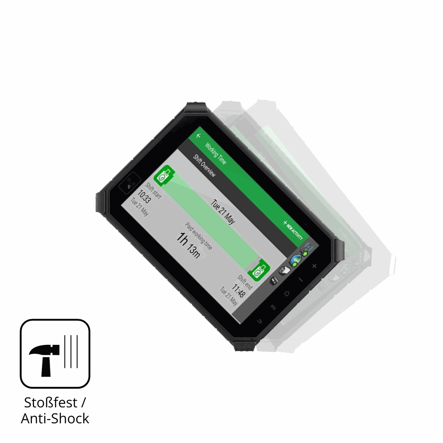 Schutz gegen Kratzer auf dem Topicon MDT864 Glas durch Schlüssel, Stöße gegen die Tischkante oder Stürze
