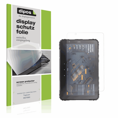 Matte Displayschutzfolie von dipos passend für Topicon MDT880, präziser Zuschnitt und blasenfrei montiert