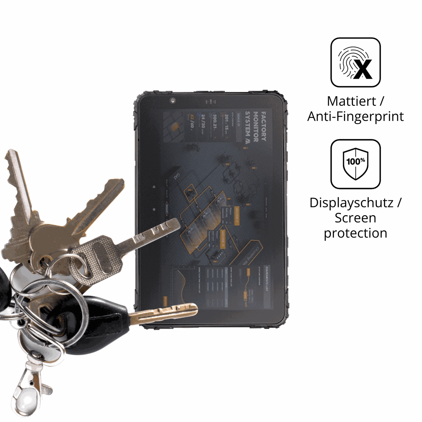 dipos Displayschutz für Topicon MDT880, mattierte Oberfläche, Blickschutzfilter und perfekter Passform
