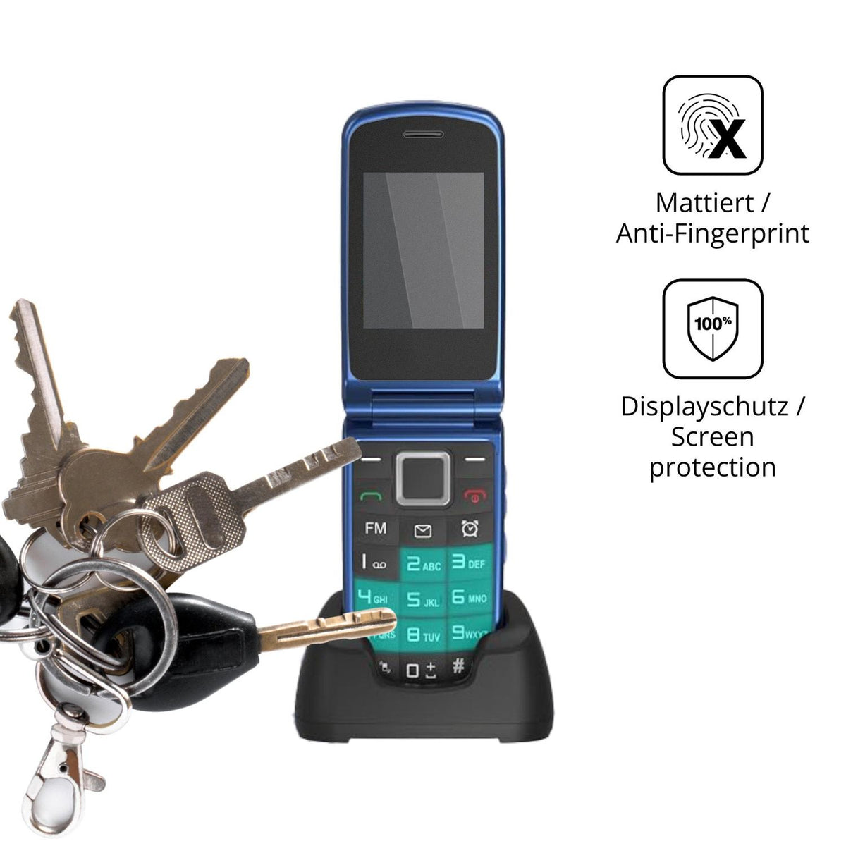 dipos Displayschutz für Tosaju T380, mattierte Oberfläche, Blickschutzfilter und perfekter Passform