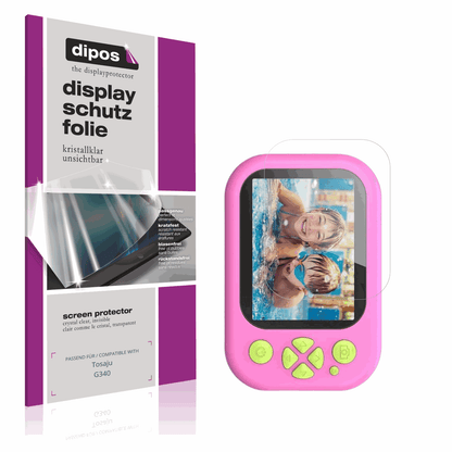 Klare Displayschutzfolie von dipos passend für Tosaju G340, präziser Zuschnitt und blasenfrei montiert