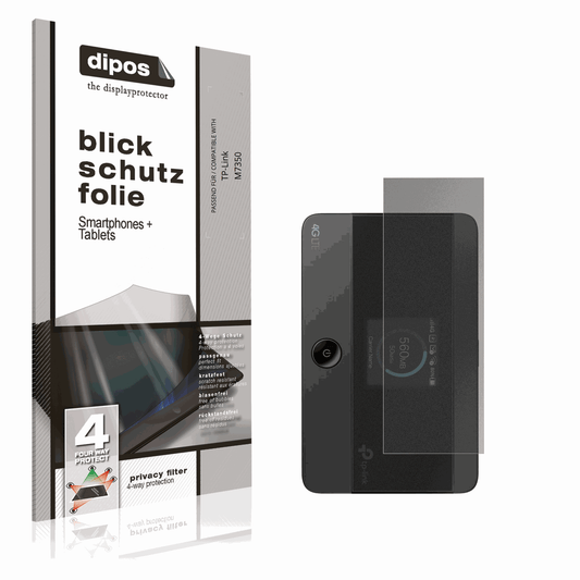 Blickschutzfolie von dipos passend für TP-Link M7350, präziser Zuschnitt und blasenfrei montiert