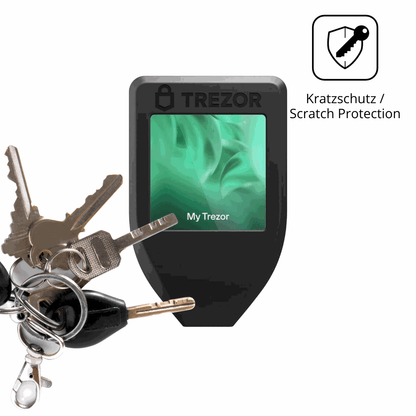Schutz gegen Kratzer auf dem Trezor Model T Glas durch Schlüssel oder Ähnliches
