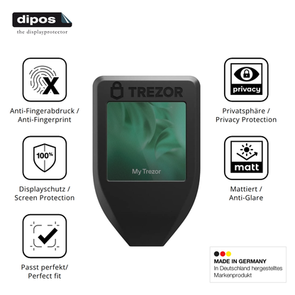 Privatsphäre-Schutz durch Sichtschutz-Folie passend zugeschnitten für Trezor Model T