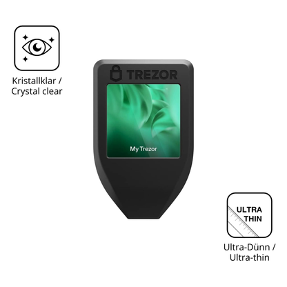 Dünne und klare Folie passend zugeschnitten für Trezor Model T