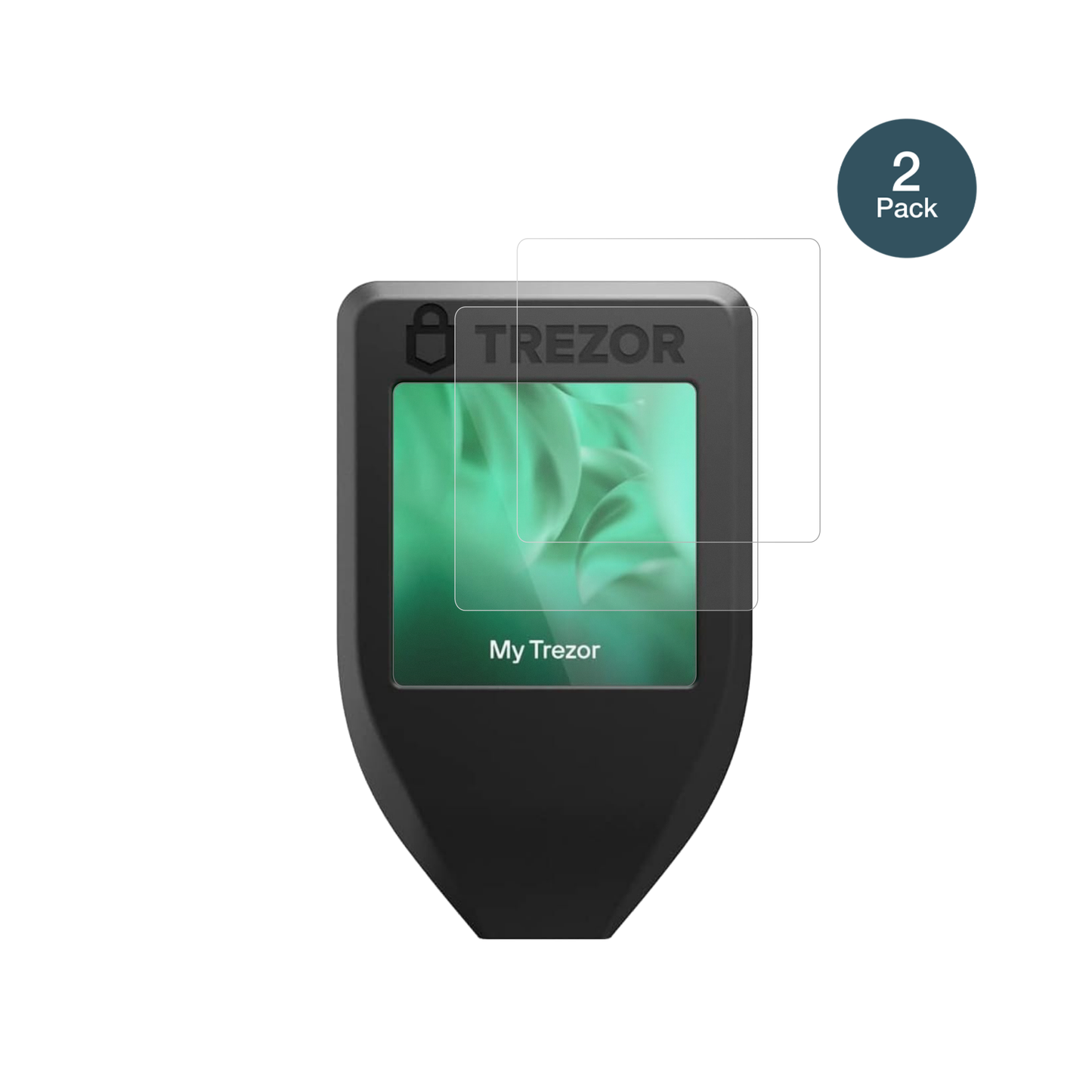 TrezorModel T mit aufgebrachter dipos Panzerfolie, die lästige Fingerabdrücke minimiert