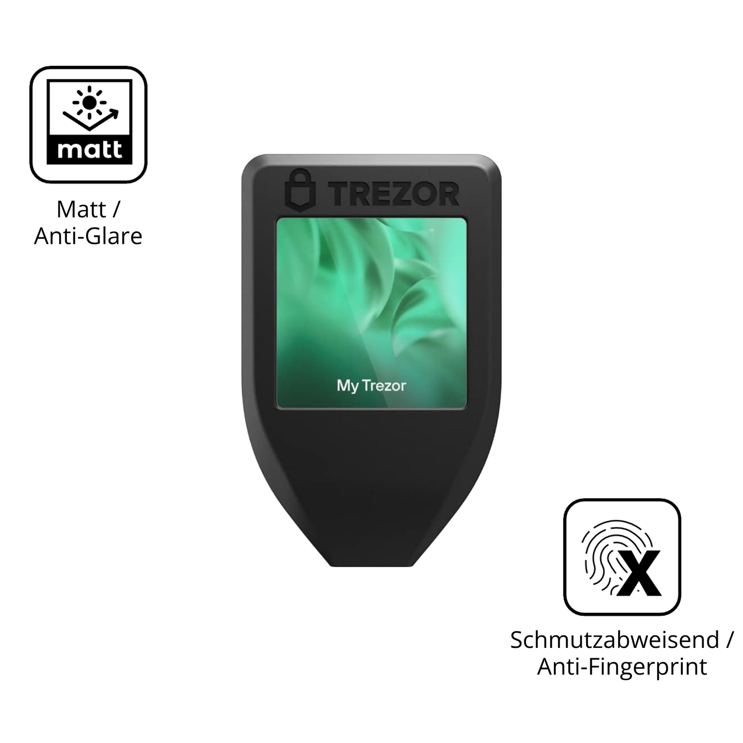 9H Hartbeschichtete, flexible Folie passend zugeschnitten für Trezor Model T