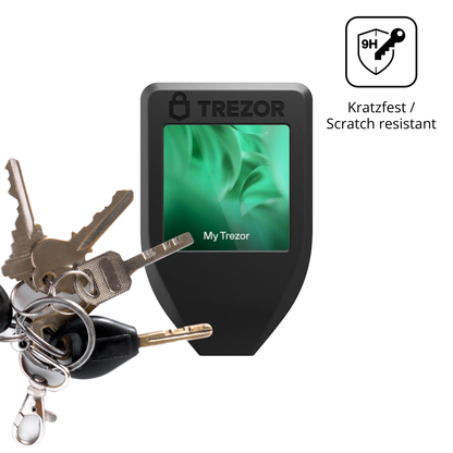 dipos Displayschutz für Trezor Model T, transparente Oberfläche, perfekte Passform auch für die Rundungen