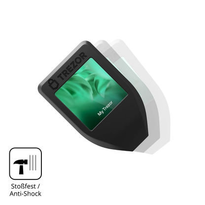 Schutz gegen Kratzer auf dem Trezor Model T Glas durch Schlüssel, Stöße gegen die Tischkante oder Stürze