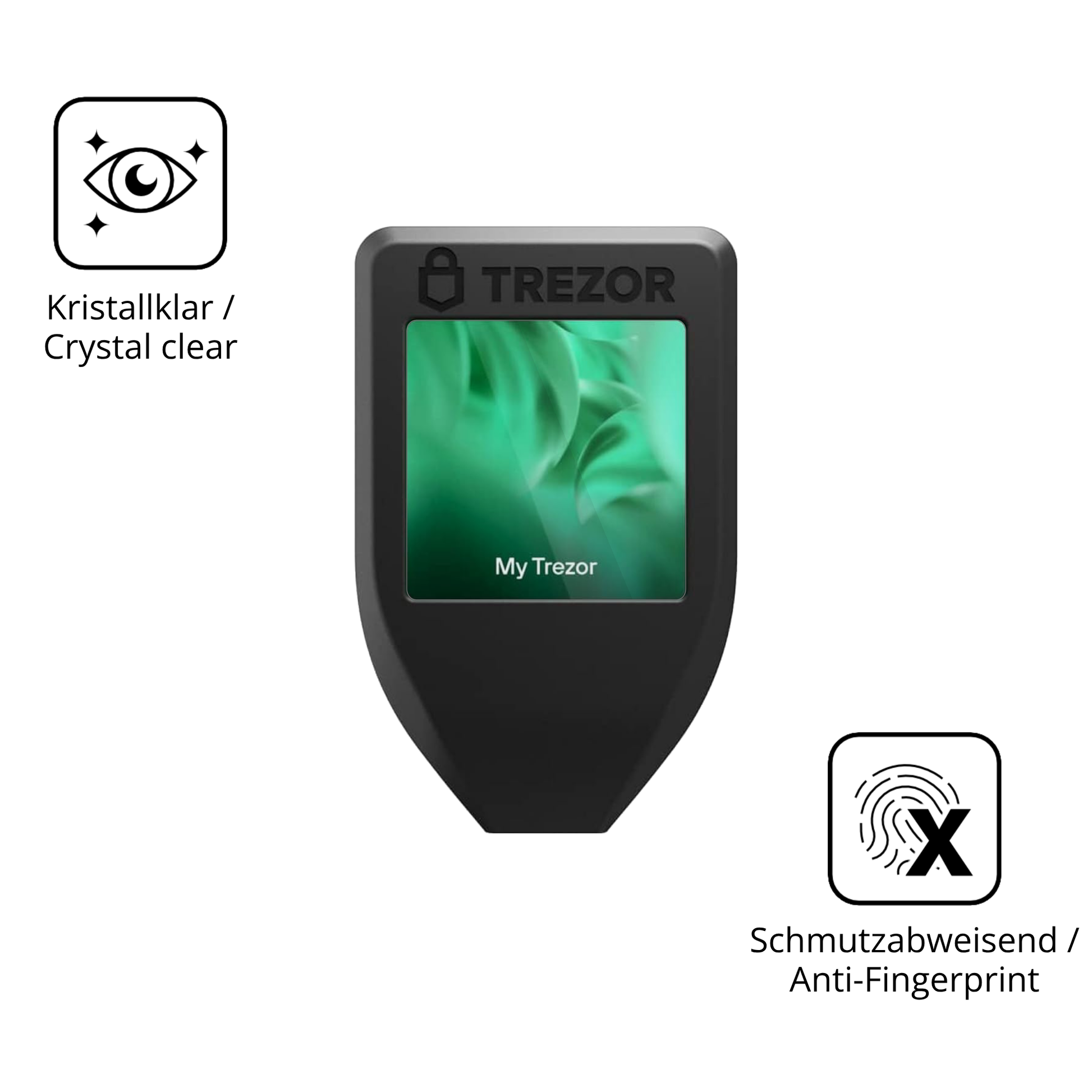 Flexible TPU-Folie passend zugeschnitten für Trezor Model T, vollständige Abdeckung