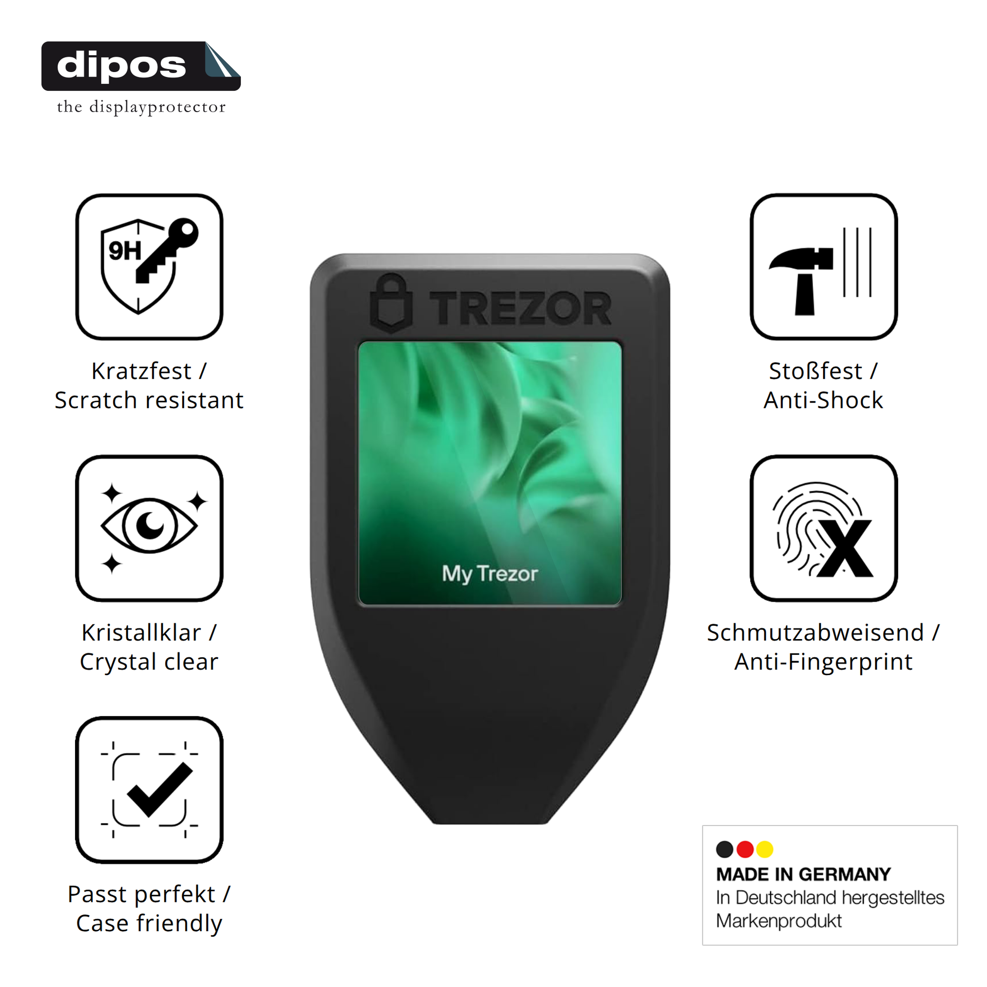 Displayschutz hergestellt in Deutschland, höchste Qualität made in Germany