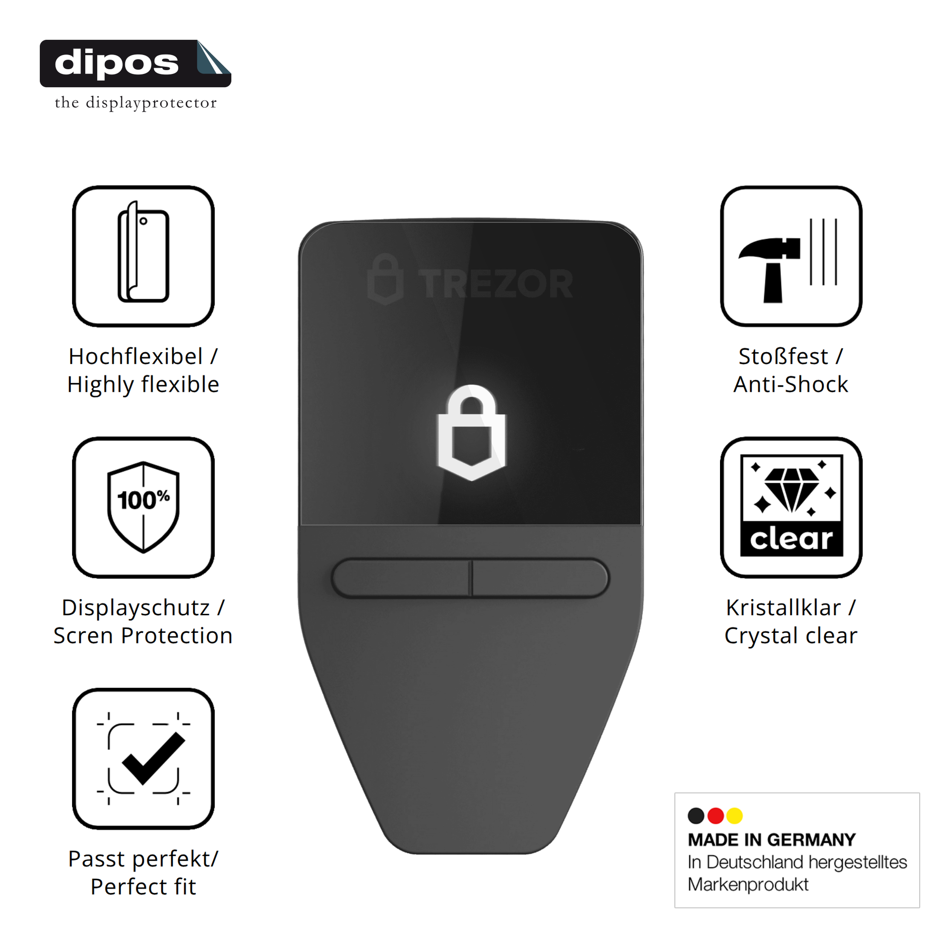 Displayschutz hergestellt in Deutschland, höchste Qualität made in Germany