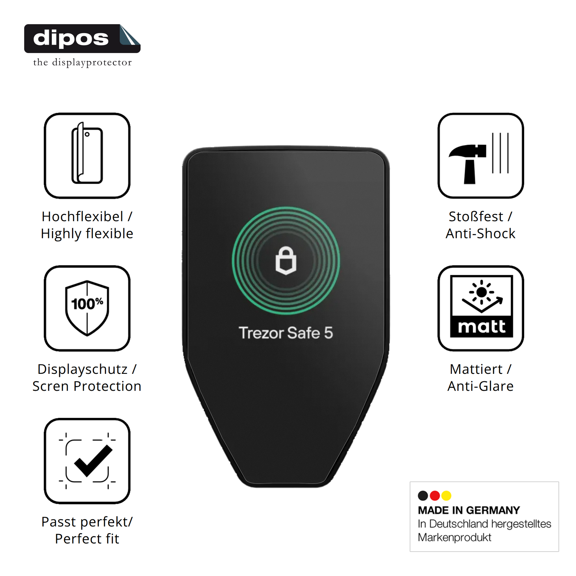 Displayschutz hergestellt in Deutschland, höchste Qualität made in Germany