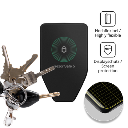 dipos Displayschutz für Trezor Safe 5, mit Blickschutzfilter und perfekter Passform auch für die Rundungen