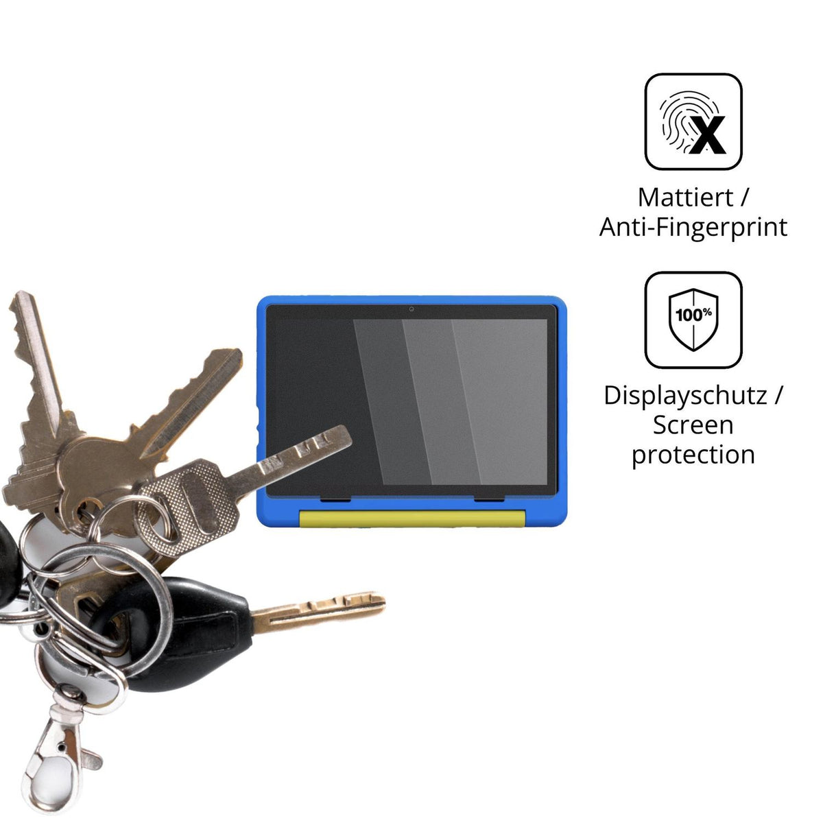 dipos Displayschutz für TT.KIDS Android 16 Kinder Tablet 10.1 Zoll, mattierte Oberfläche, Blickschutzfilter und perfekter Passform