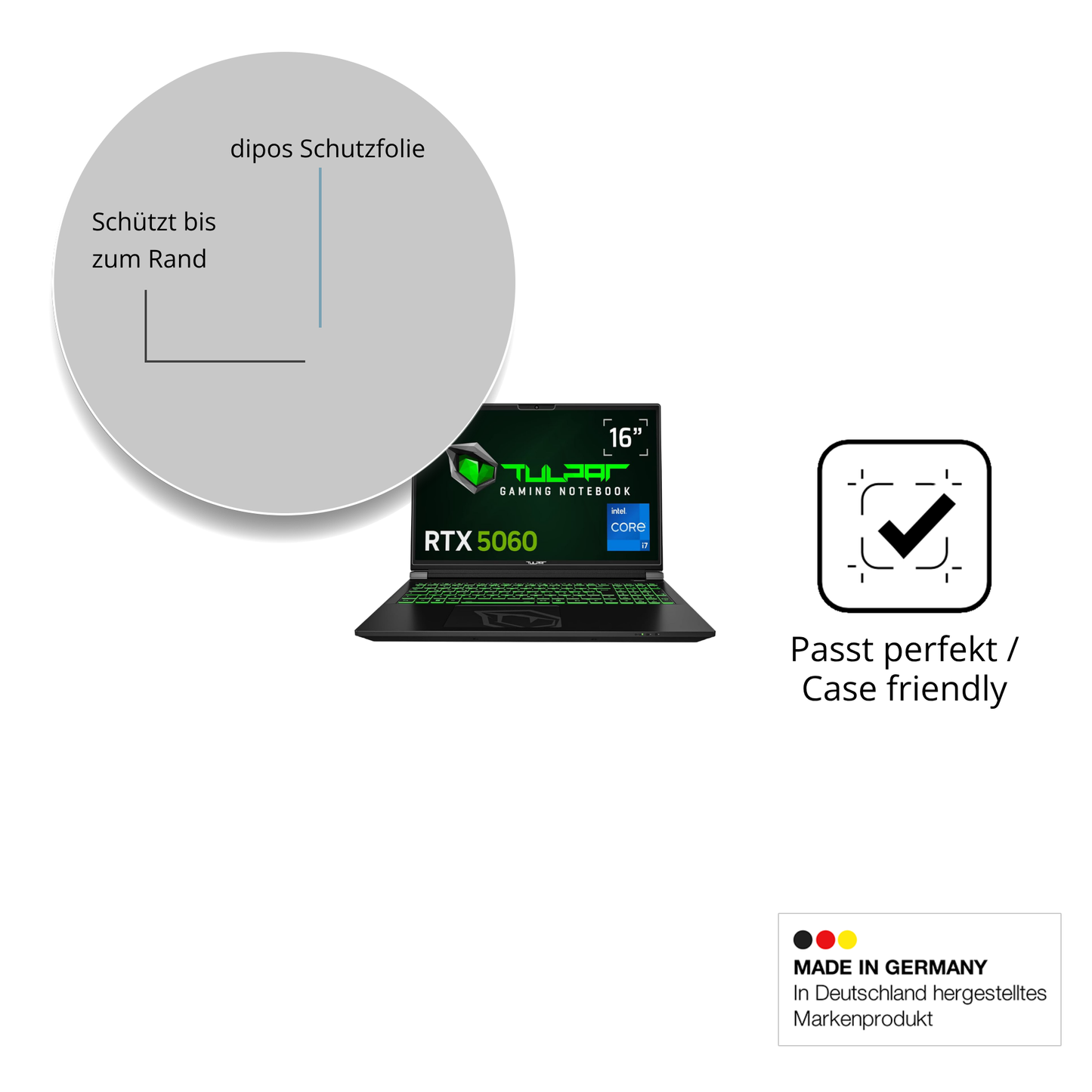 Besonders flexibler Displayschutz mit Anti-Shock-Schicht im Materialmix