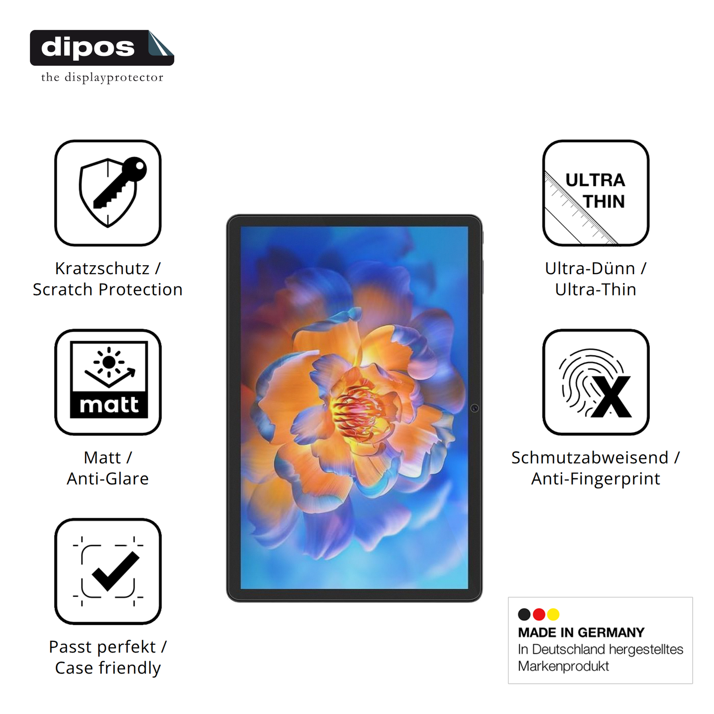 Displayschutz hergestellt in Deutschland, höchste Qualität made in Germany