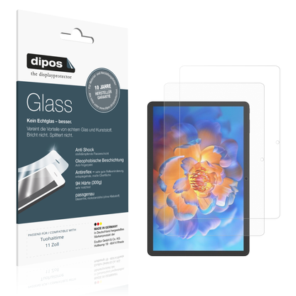 Matte Displayschutzfolie von dipos passend für Tuohaitime 11 Zoll, 9H kratzfest und blasenfrei montiert