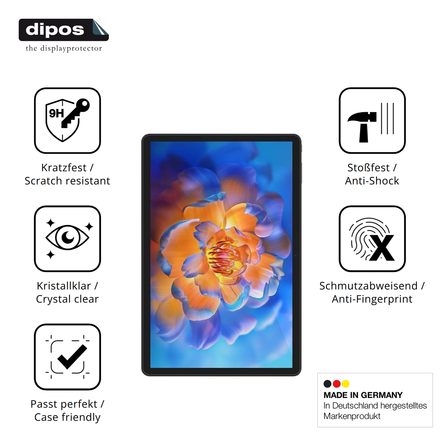 Displayschutz hergestellt in Deutschland, höchste Qualität made in Germany