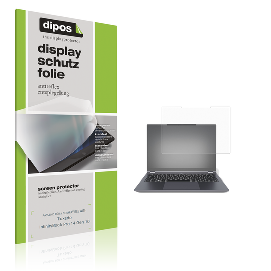 Matte Displayschutzfolie von dipos passend für tuxedoinfinitybook pro 14 gen 10, präziser Zuschnitt und blasenfrei montiert