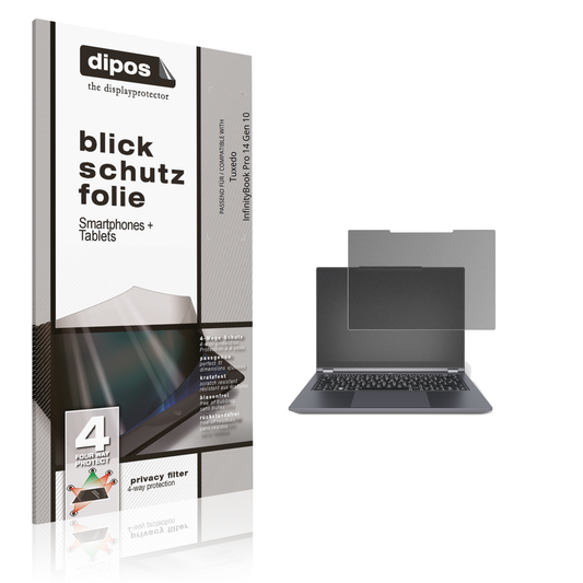 Blickschutzfolie von dipos passend für tuxedoinfinitybook pro 14 gen 10, präziser Zuschnitt und blasenfrei montiert