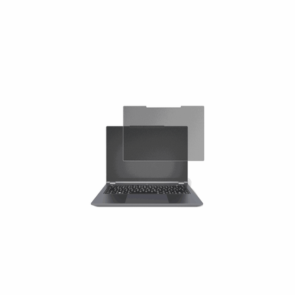 tuxedoinfinitybook pro 14 gen 10 mit aufgebrachtem dipos Displayschutz, der seitliche Einblicke blockiert