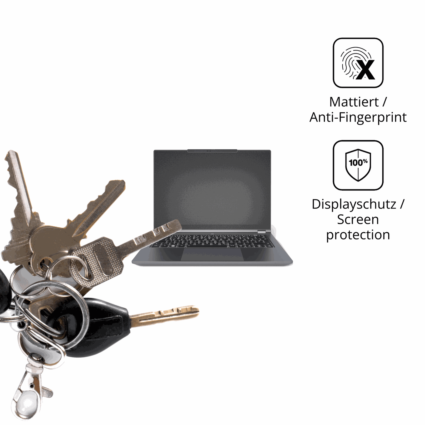 dipos Displayschutz für tuxedoinfinitybook pro 14 gen 10, mattierte Oberfläche, Blickschutzfilter und perfekter Passform