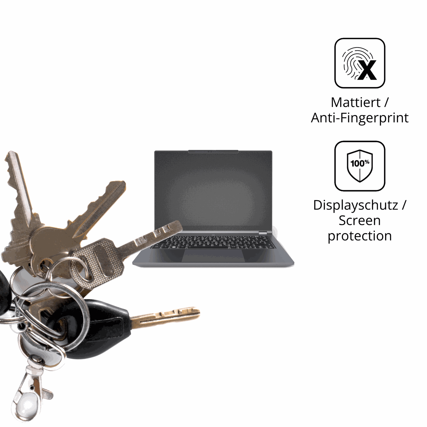 dipos Displayschutz für tuxedoinfinitybook pro 14 gen 10, mattierte Oberfläche, Blickschutzfilter und perfekter Passform
