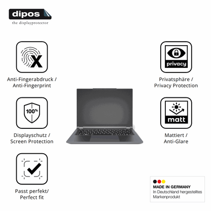 Privatsphäre-Schutz durch Sichtschutz-Folie passend zugeschnitten für tuxedoinfinitybook pro 14 gen 10