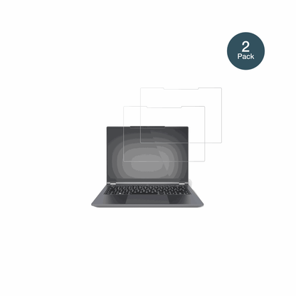 tuxedoinfinitybook pro 14 gen 10 mit aufgebrachter dipos Flex Schutzfolie, glasklare Darstellung ohne Einschränkungen