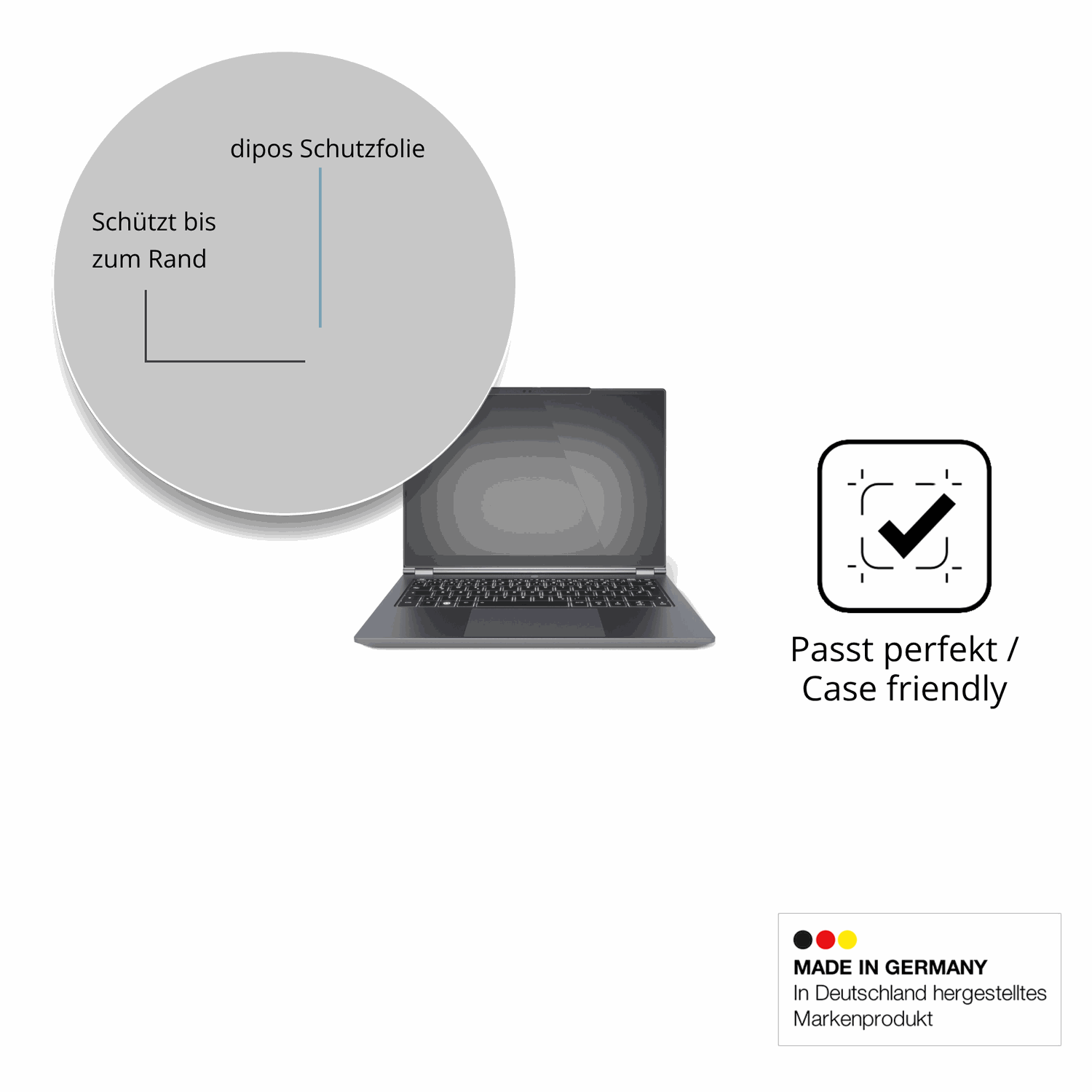 Besonders flexibler Displayschutz mit Anti-Shock-Schicht im Materialmix