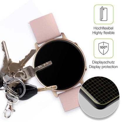 dipos Displayschutz für Tuyoma Smartwatch LW36, transparente Oberfläche, perfekte Passform auch für die Rundungen