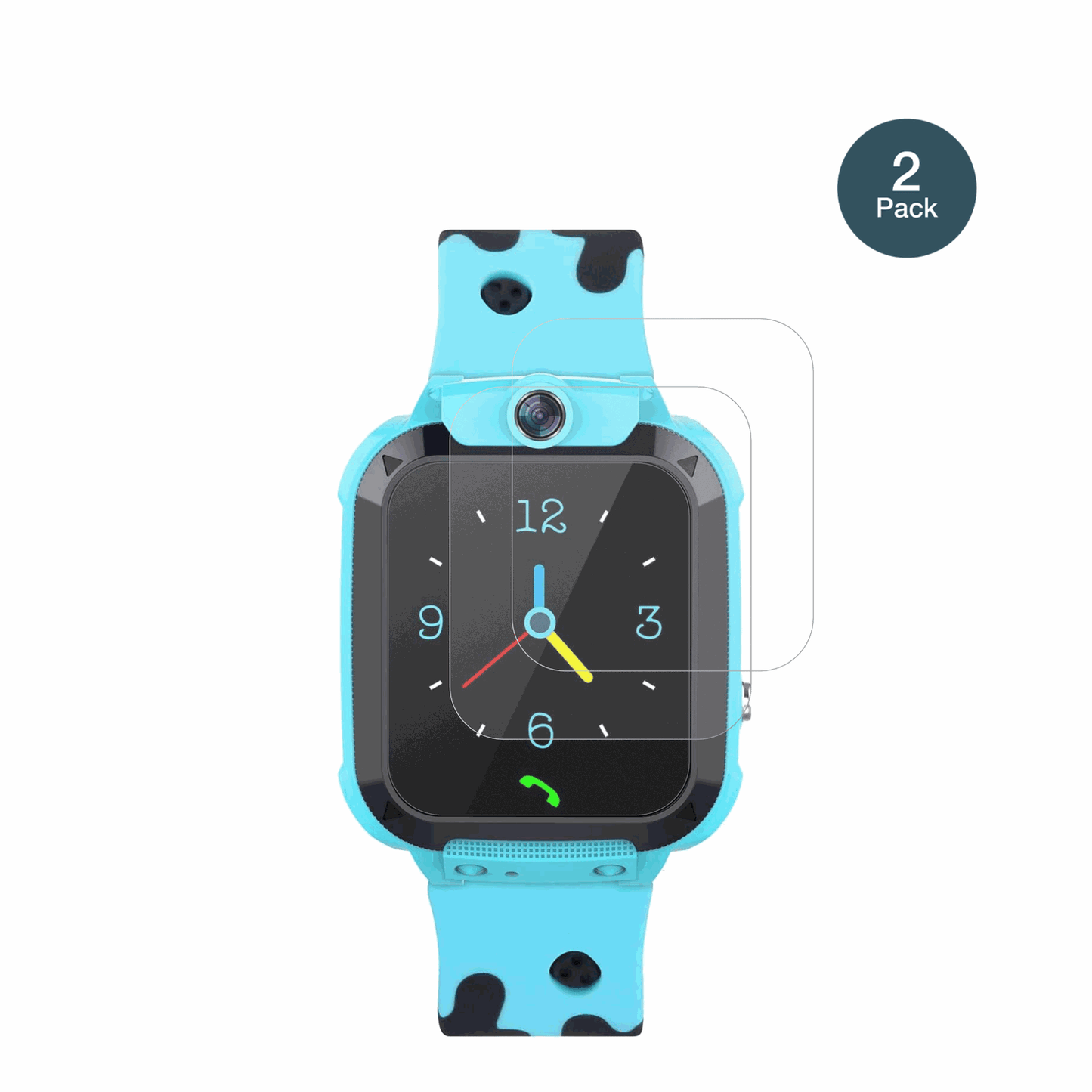 TzzulsxKinder Smartwatch mit aufgebrachter dipos Panzerfolie, die lästige Fingerabdrücke minimiert