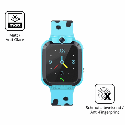 9H Hartbeschichtete, flexible Folie passend zugeschnitten für Tzzulsx Kinder Smartwatch