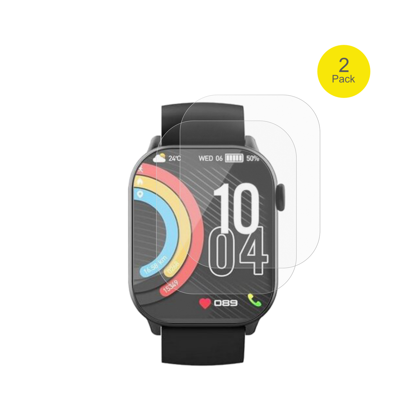 UaueY88 1.96 Zoll mit aufgebrachter dipos Flex Schutzfolie, glasklare Darstellung ohne Einschränkungen