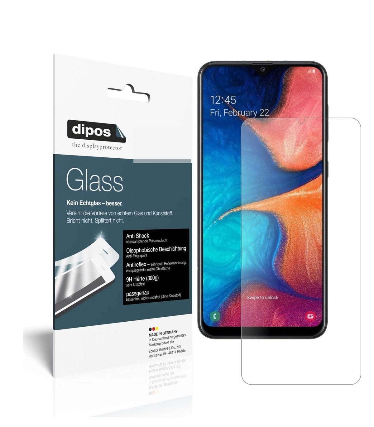 9H Matte Screen Protector for Samsung Galaxy A20 – Anti-Glare, Shatterproof | dipos