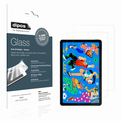 Klare Displayschutzfolie von dipos passend für Ugee UT3 14.25 Zoll, 9H kratzfest und blasenfrei montiert