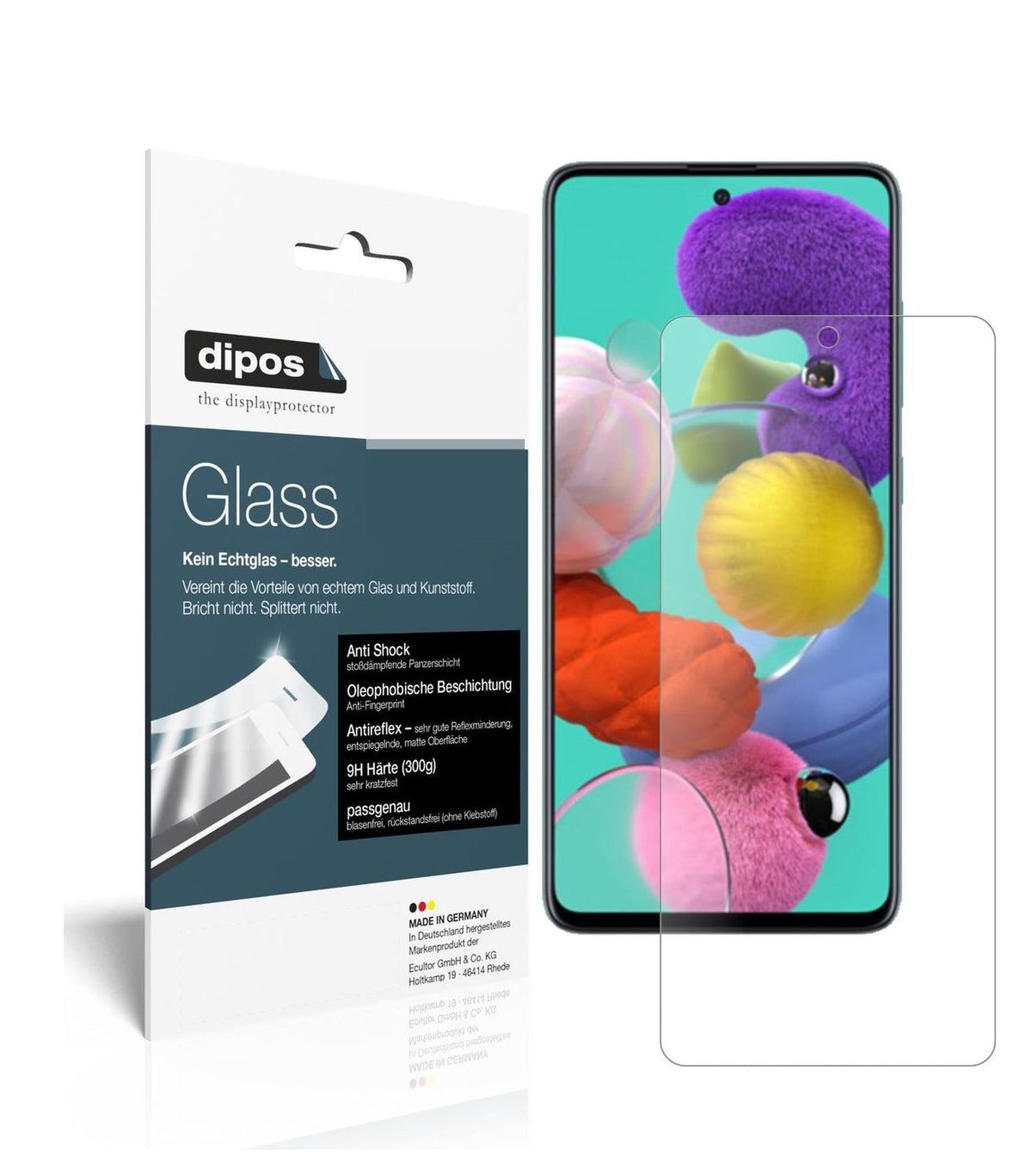 9H Matte Screen Protector for Samsung Galaxy A71 – Anti-Glare, Shatterproof | dipos